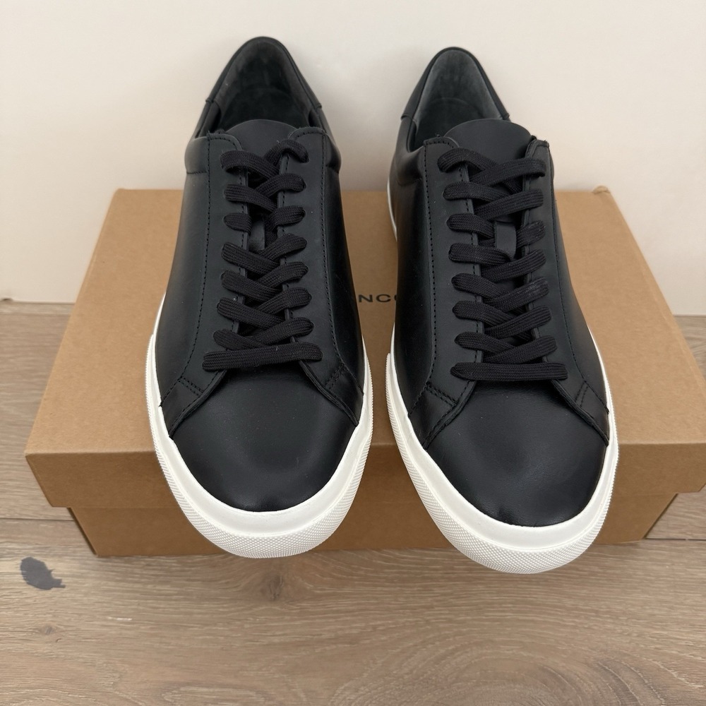 Vince Fulton Leather Casual Sneaker Shoes Black Men's Size 11M NIB‎